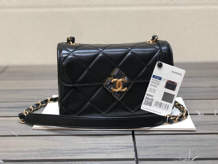 Chanel Lambskin Mini Flap Bag Black AS2633