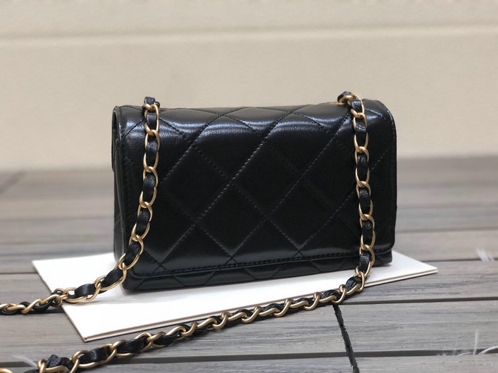 Chanel Lambskin Mini Flap Bag Black AS2633