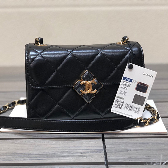 Chanel Lambskin Mini Flap Bag Black AS2633