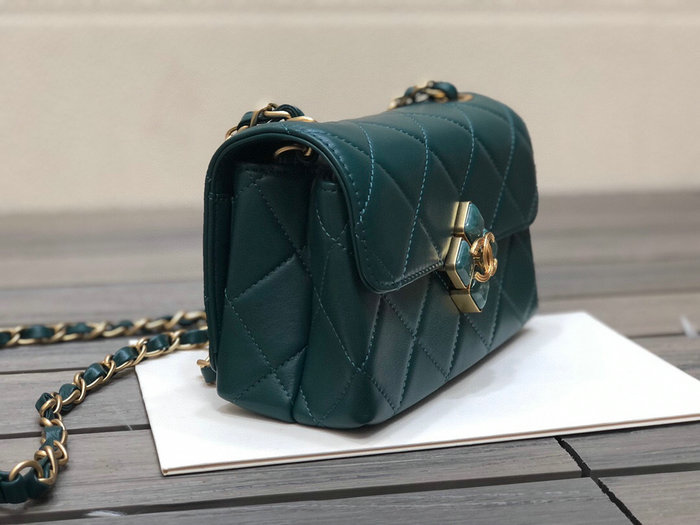 Chanel Lambskin Mini Flap Bag Green AS2633