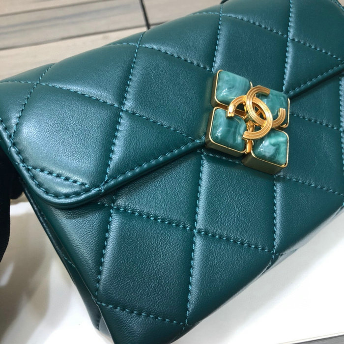 Chanel Lambskin Mini Flap Bag Green AS2633