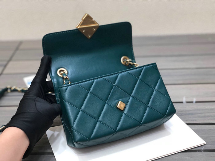 Chanel Lambskin Mini Flap Bag Green AS2633