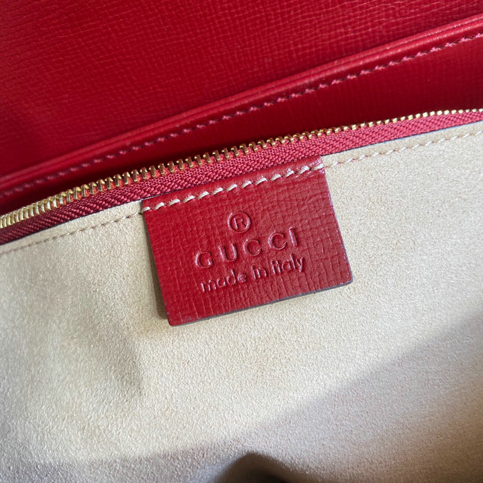 Gucci Horsebit 1955 GG Supreme Small Shoulder Bag Red 602204