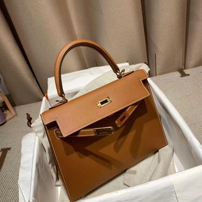 Hermes Epsom Leather Kelly Bag Brown HK283221