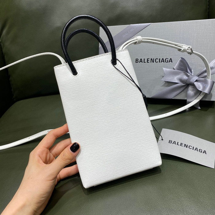 Balenciaga Shopping Phone Holder White 593826