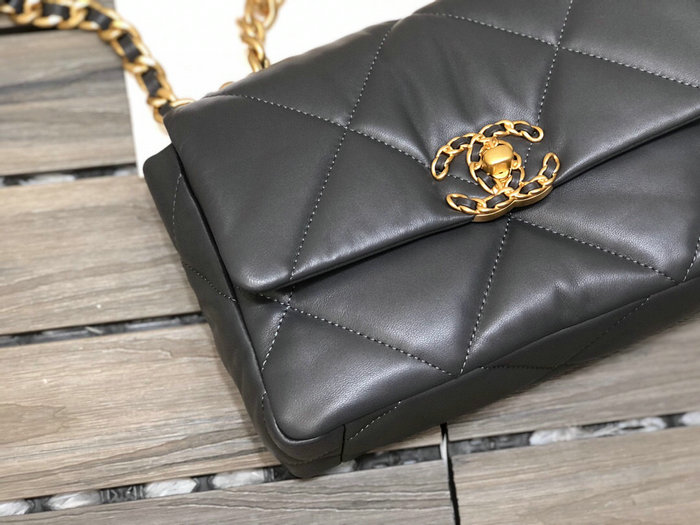 Chanel 19 Lambskin Flap Bag Grey AS1160