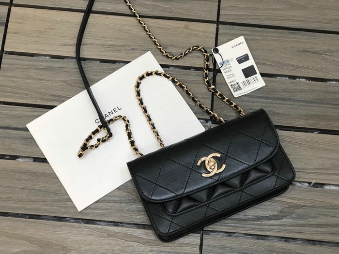 Chanel Small Lambskin Flap Bag Black AS2742