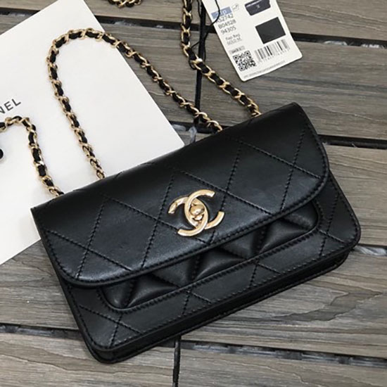 Chanel Small Lambskin Flap Bag Black AS2742