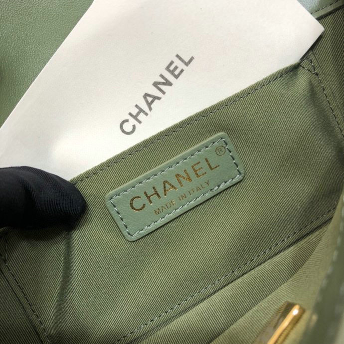 Chanel Small Lambskin Flap Bag Green AS2742