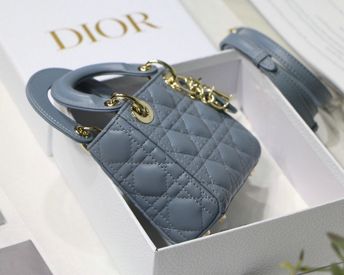 Lady Dior Lambskin Mini Bag Blue DM6007