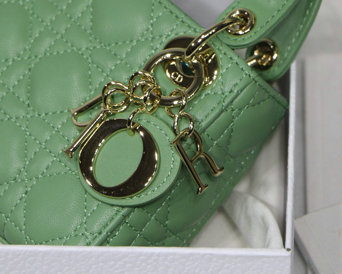 Lady Dior Lambskin Mini Bag Green DM6007