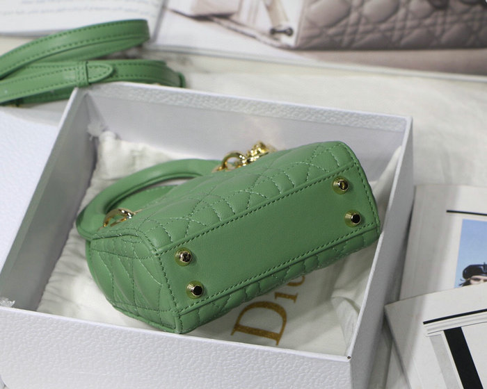 Lady Dior Lambskin Mini Bag Green DM6007