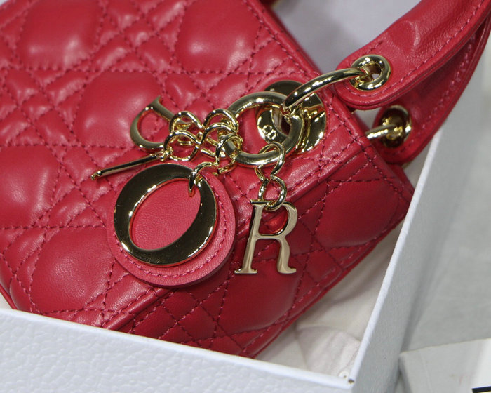 Lady Dior Lambskin Mini Bag Red DM6007