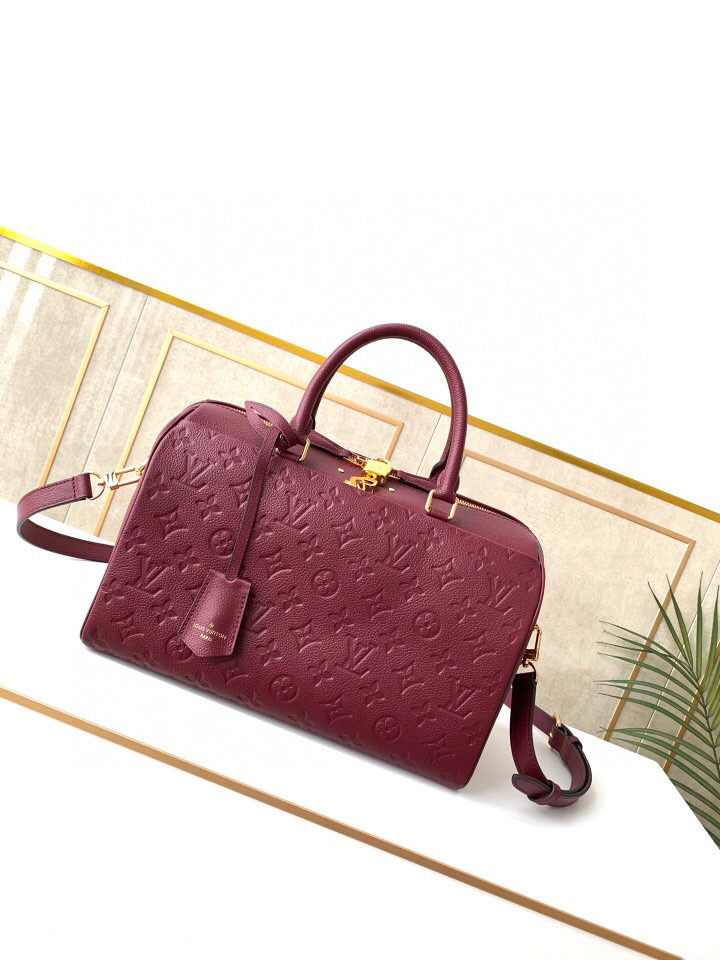 Louis Vuitton Monogram Empreinte Speedy Bandoulier Burgundy M44736