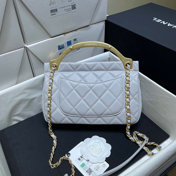 Chanel Calfskin Flap Bag Grey AP2438