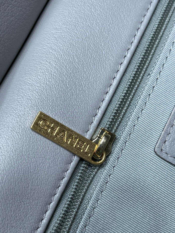 Chanel Calfskin Flap Bag Grey AP2438