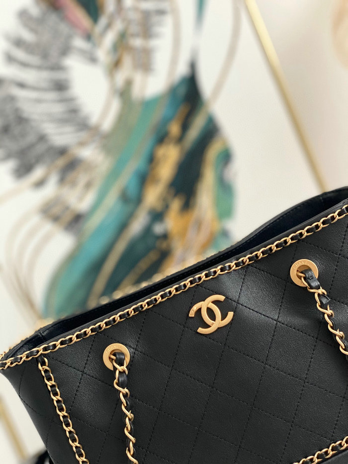 Chanel Calfskin Shopping Bag Black AS2761