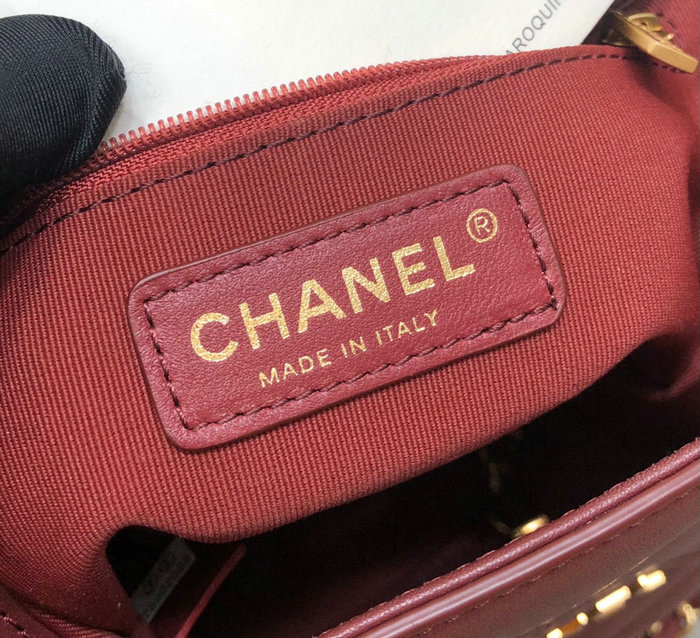 Chanel Calfskin Small Shopping Bag Burgundy AS2750