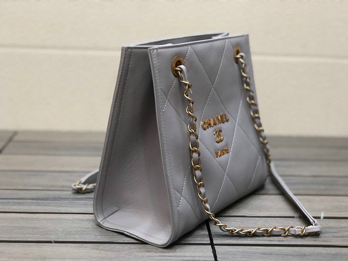 Chanel Calfskin Small Shopping Bag Grey AS2750