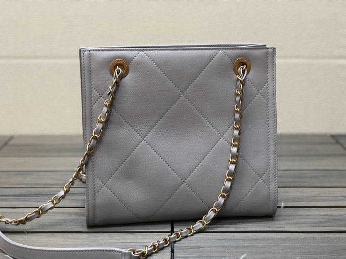 Chanel Calfskin Small Shopping Bag Grey AS2750