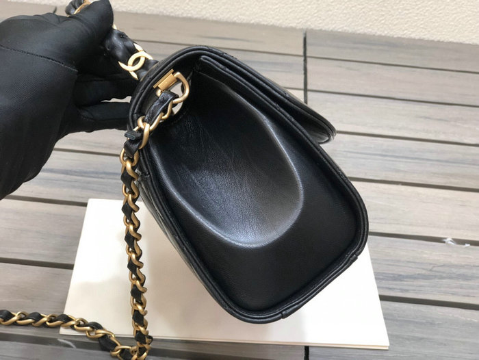 Chanel Flap Bag With Top Handle Black AS2478