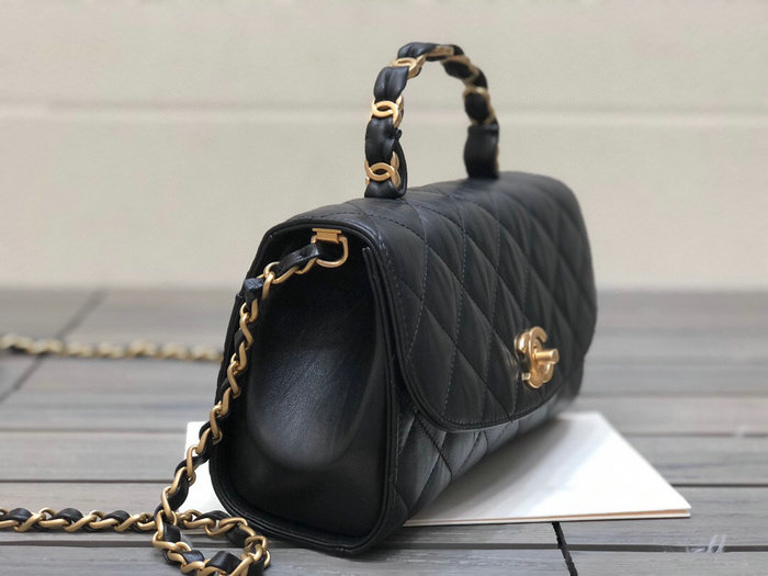 Chanel Flap Bag With Top Handle Black AS2478