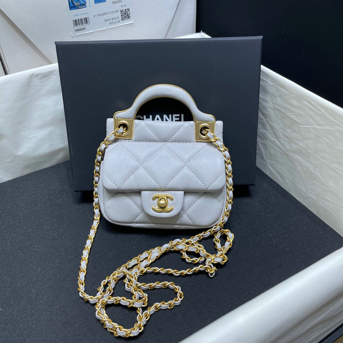 Chanel Flap Card Holder with Chain Grey AP2271