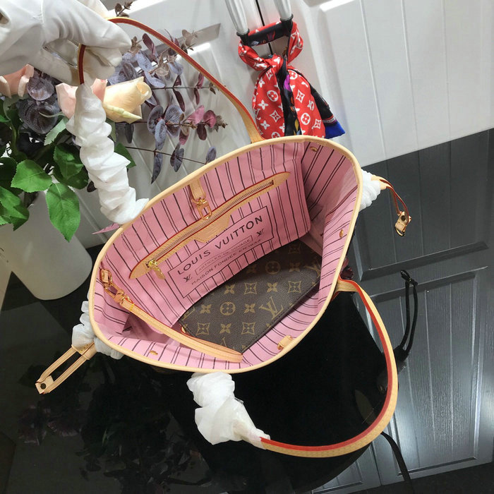 Louis Vuitton Monogram Canvas Neverfull PM Pink M41245