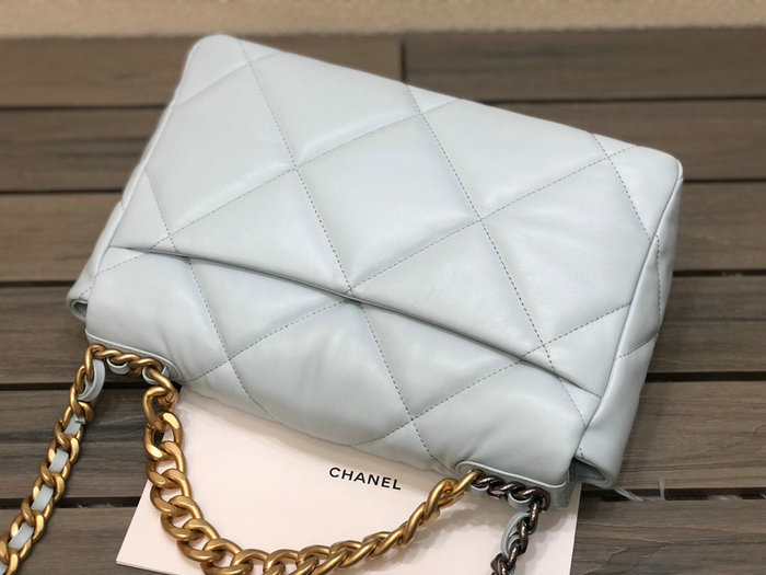 Chanel 19 Lambskin Large Flap Bag Light Blue AS1161