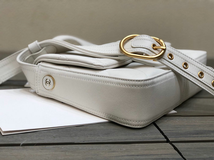 Chanel Calfskin Messenger Bag White AS2842