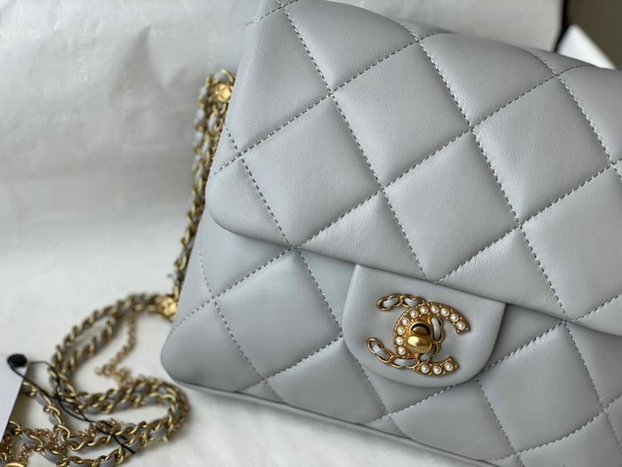 Chanel Mini Flap Bag Grey AS2588