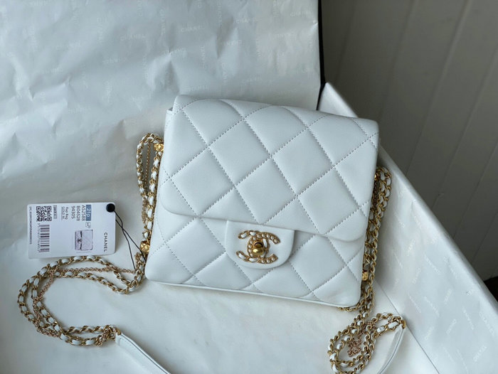 Chanel Mini Flap Bag White AS2588