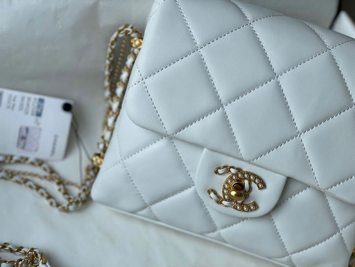 Chanel Mini Flap Bag White AS2588