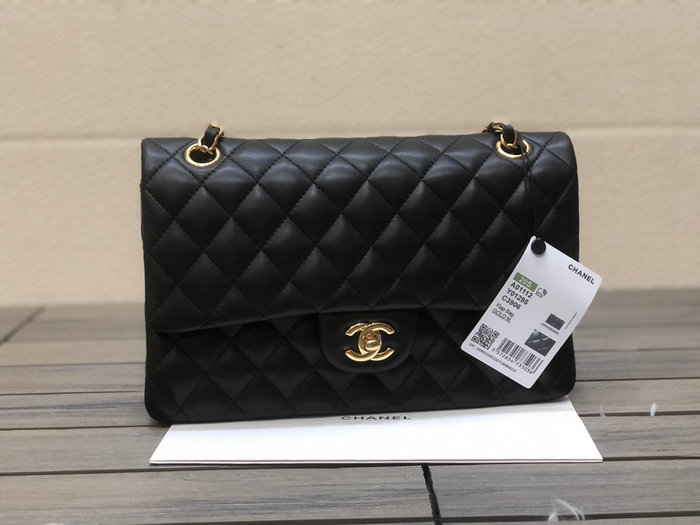 Classic Chanel Lambskin Medium Flap Bag Black CF1112