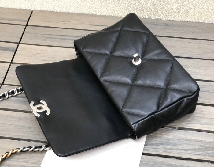 Chanel 19 Lambskin Large Flap Bag Black AS1161