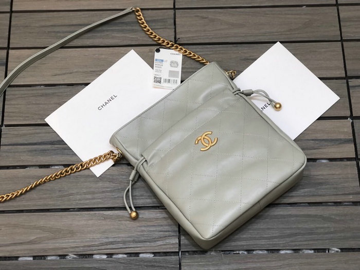 Chanel Drawstring Bag Grey AS2985