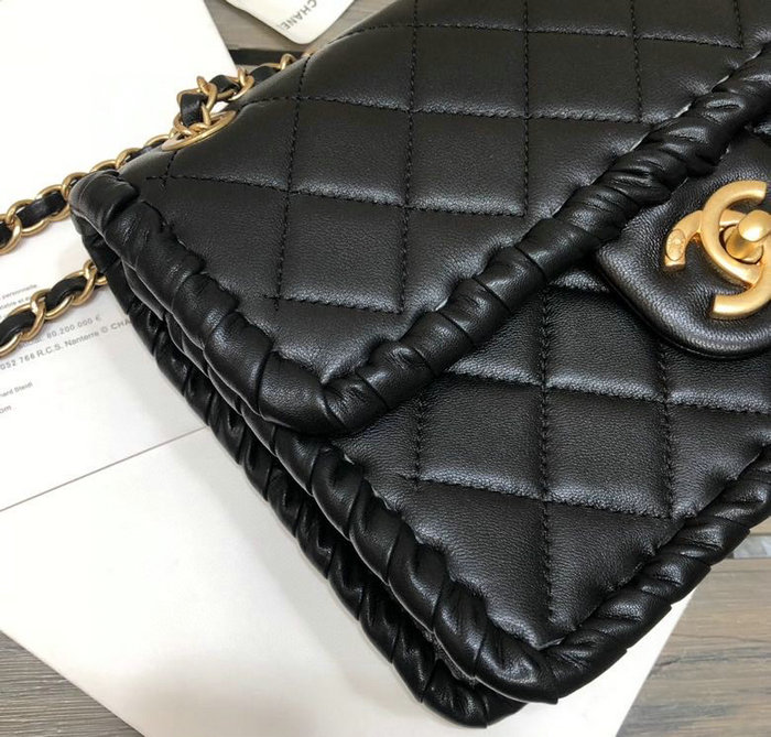 Chanel Lambskin Flap Bag Black AS2496