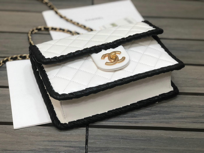 Chanel Lambskin Flap Bag White AS2496