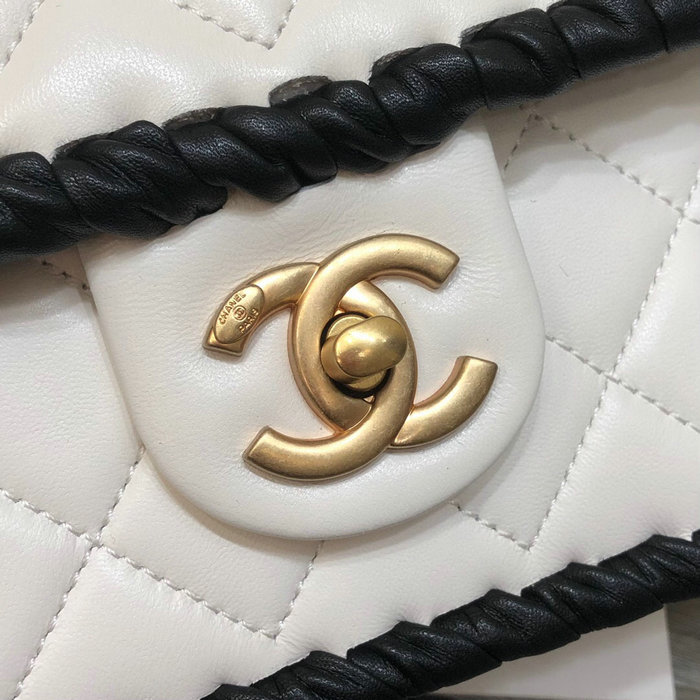 Chanel Lambskin Flap Bag White AS2496