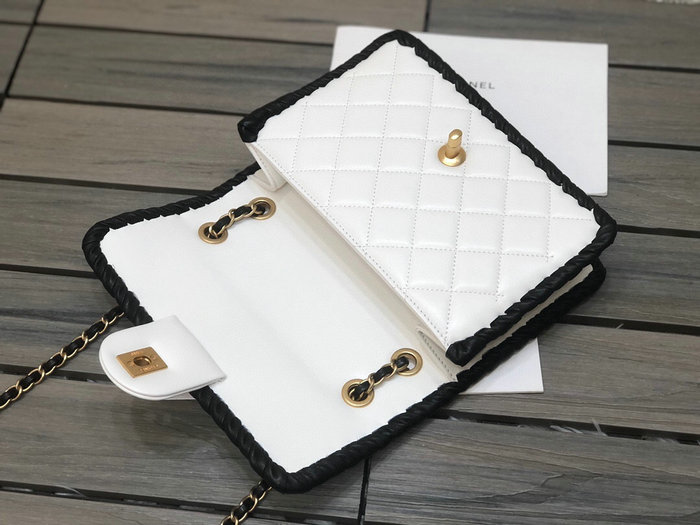 Chanel Lambskin Flap Bag White AS2496