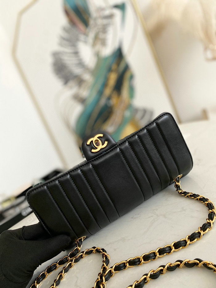 Chanel Smooth Calfskin Flap Shoulder Bag Black AS6006