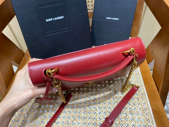 Saint Laurent Sunset Medium Satchel Red 634723