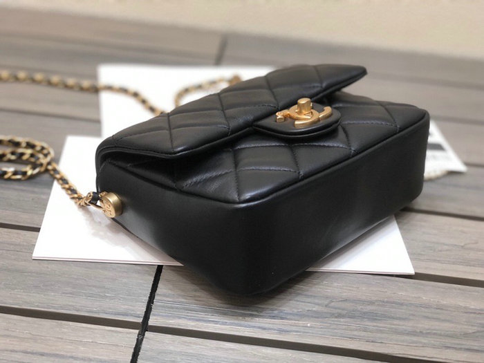 Chanel Lambskin Mini Flap Bag Black AS2855