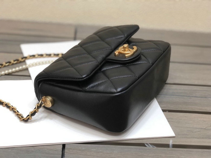 Chanel Lambskin Mini Flap Bag Black AS2855