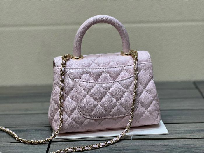 Chanel Mini Flap Bag with Top Handle Pink AS2215