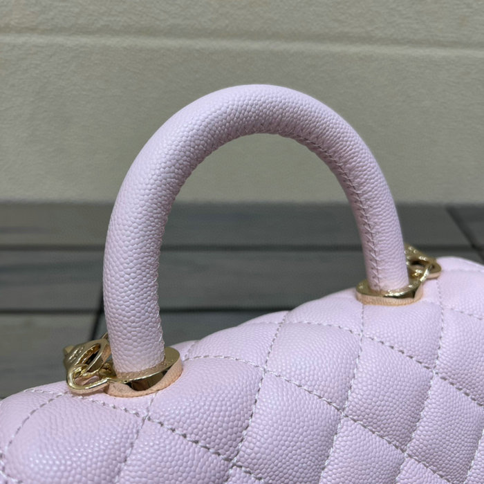 Chanel Mini Flap Bag with Top Handle Pink AS2215