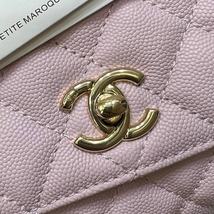 Chanel Mini Flap Bag with Top Handle Pink AS2215