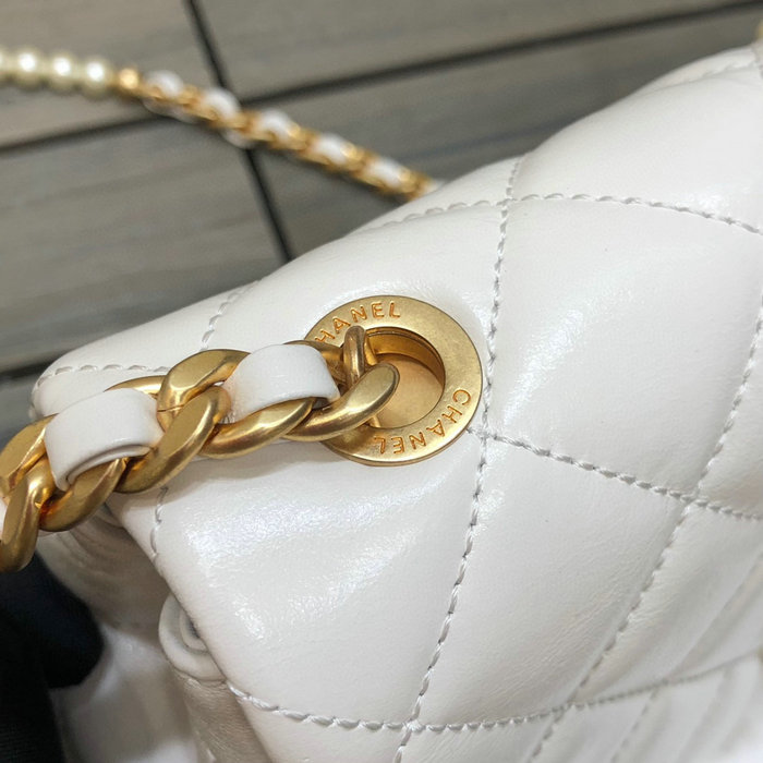 Chanel Small Flap Bag White AS3001