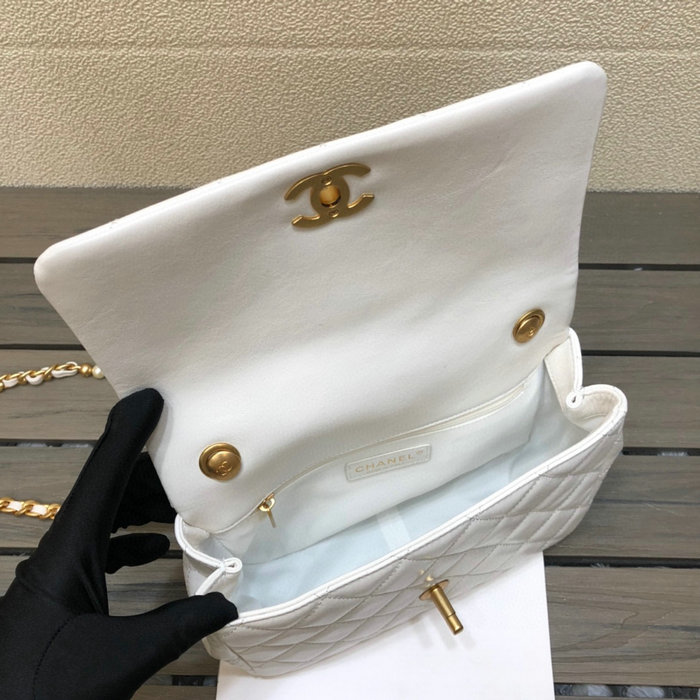 Chanel Small Flap Bag White AS3001