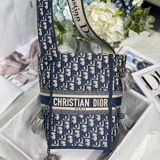 Dior D-bubble bucket bag Blue DM6006